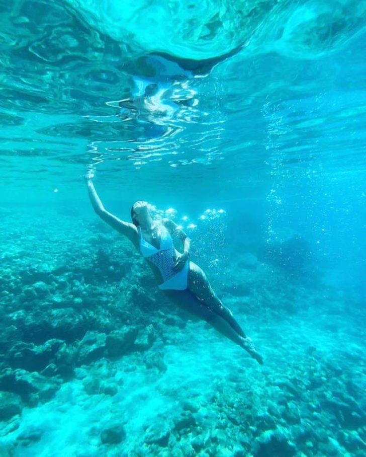 Final yapan Maraşlı dizisinin Firuzan'ı Rojda Demirer, su altında şov yaptı G2