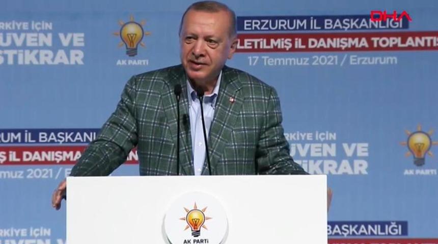 Cumhurbaşkanı Erdoğan'dan Erzurum'da önemli mesajlar