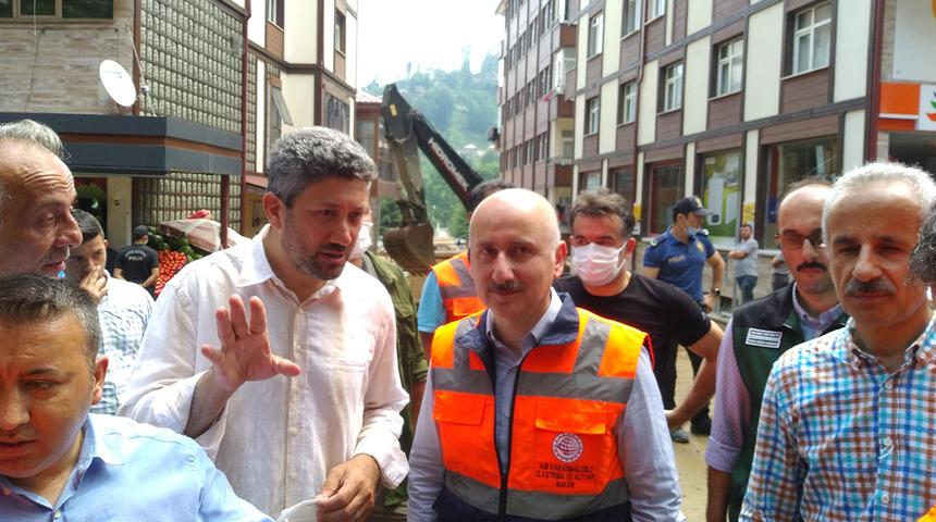 Bakan Karaismailoğlu'ndan Rize açıklaması: En kısa zamanda afet öncesi duruma döneceğiz