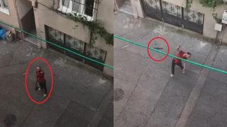 Bursa'da korku dolu anlar! 3'üncü kata balta fırlatıp satırla tehdit etti