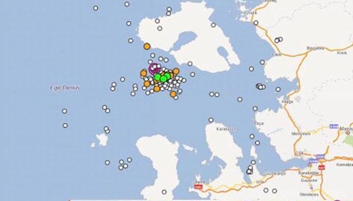 AFAD açıkladı: İzmir açıklarında son 1 saatte 47 adet deprem