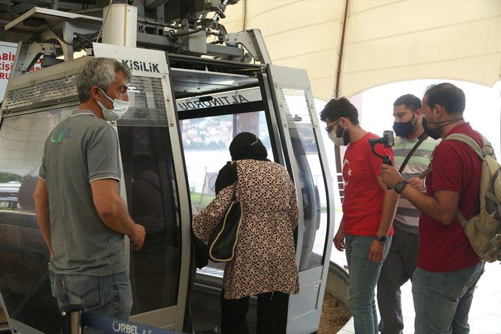 Boztepe'ye ulaşımda eşsiz manzara sunan teleferik bayram tatilinde yoğun ilgi gördü G3