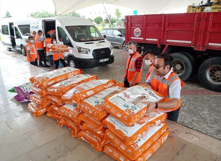 Altınordu Belediyesi selin etkili olduğu Arhavi'deki sokak hayvanlarına mama desteğinde bulundu G5