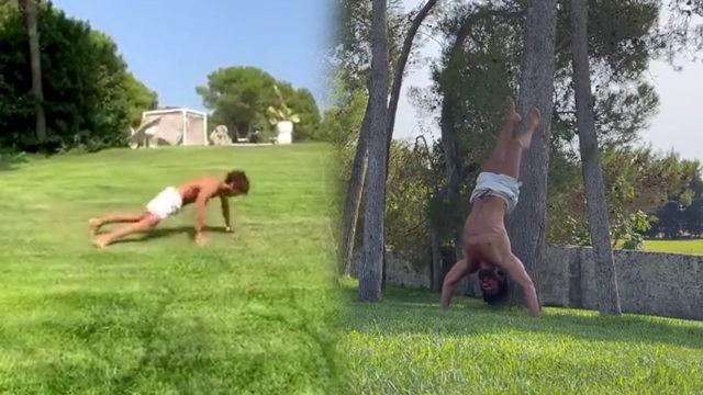 Can Yaman spor yaptığı anları paylaştı