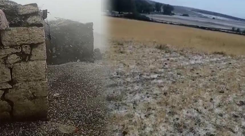 Sağanak 30 dakikada tarlalara zarar verdi!