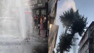 Pendik’te İSKİ borusu patladı, fışkıran su apartman boyuna ulaştı