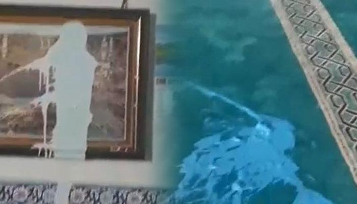 Denizli'de camiye çirkin saldırı! Halıları boyadılar, çinilere ve avizelere zarar verdiler