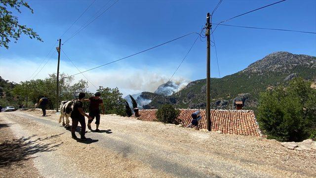 Akseki'deki orman yangınına havadan ve karadan müdahaleye devam ediliyor