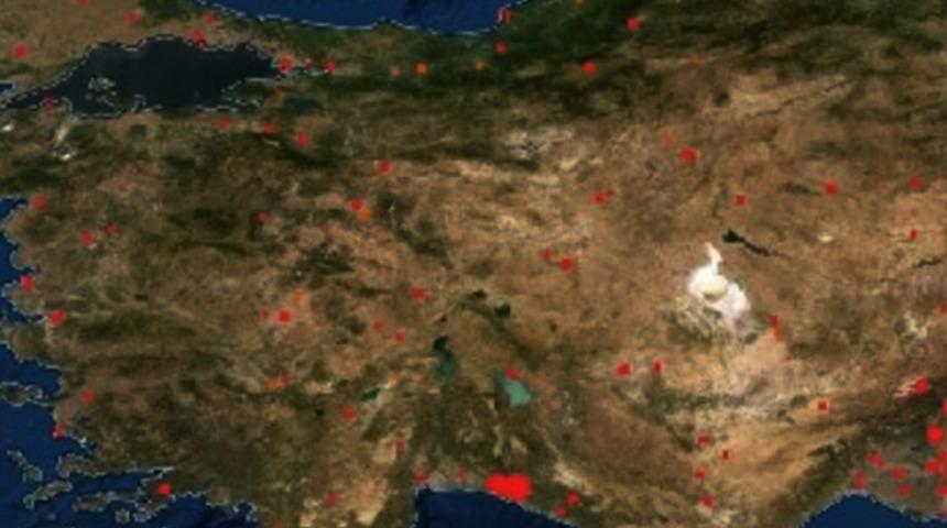Türkiye'deki orman yangınlarını NASA böyle görüntüledi