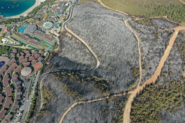 Muğla Güvercinlik’teki yangında otellerin yanındaki 80 hektar orman küle döndü G3