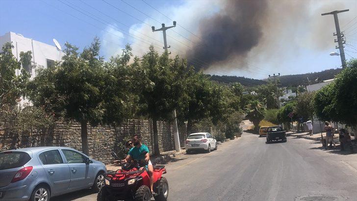 Bodrum'da makilik ve ormanlık alanda çıkan yangına müdahale ediliyor G2