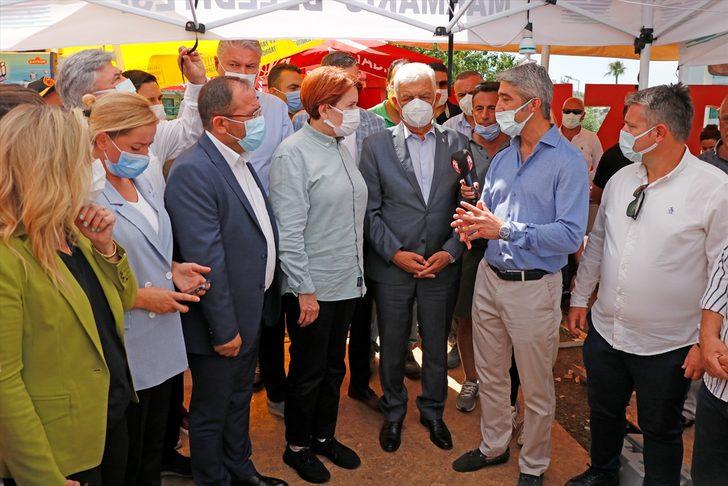 İYİ Parti Genel Başkanı Akşener, Marmaris'te yanan alanda inceleme yaptı: G1