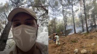 Son Yaz'ın Akgün'ü Alperen Duymaz, yangın söndürme çalışmalarına katıldı