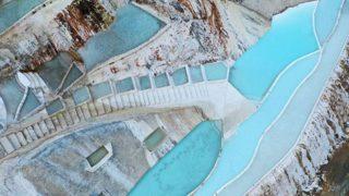 Giresun'un Pamukkale'si Göksu travertenleri doğaseverlerin ilgi odağı oldu