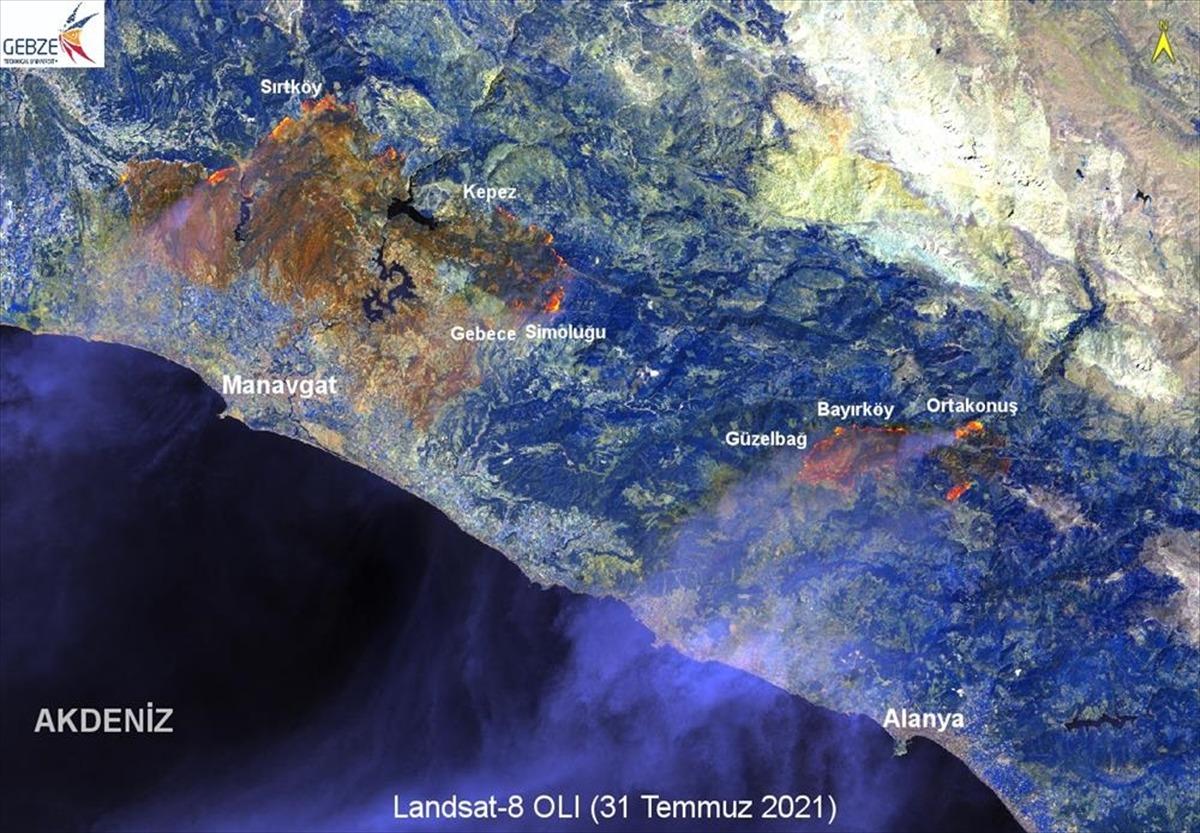 Manavgat'taki yangının etkilediği alan Gebze Teknik &Uuml;niversitesi tarafından haritalandırıldı: