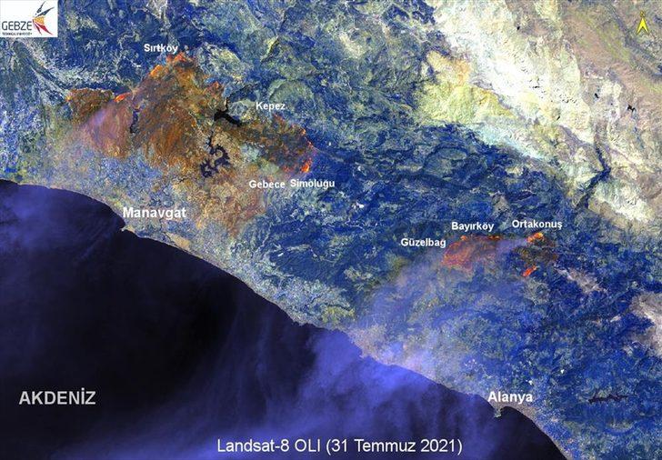 Manavgat'taki yangının etkilediği alan Gebze Teknik Üniversitesi tarafından haritalandırıldı: G1