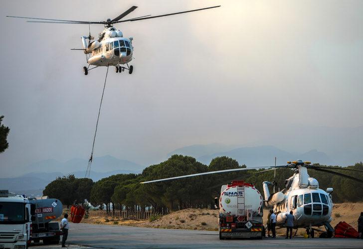 Manavgat'taki yangında kullanılan helikopterler: Ateş kuşları