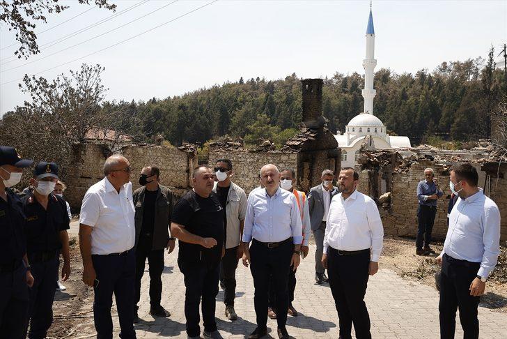 Bakan Karaismailoğlu, Manavgat'taki yangının etkili olduğu mahallelerde incelemede bulundu: G2