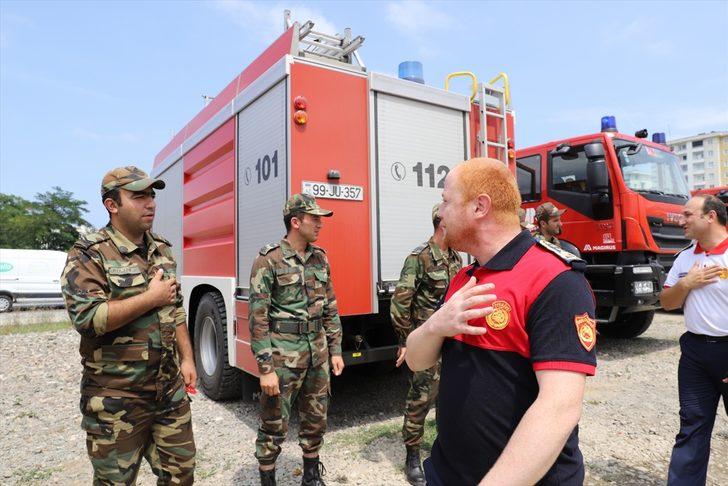 Azerbaycan'dan yangınlara destek amacıyla gelen 53 araçlık konvoy Ordu'ya ulaştı G2