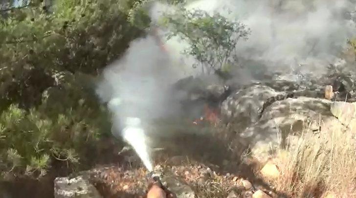 Bodrum'daki alevlere yangın söndürme tüpüyle müdahale aksiyon kamerasına yansıdı G3