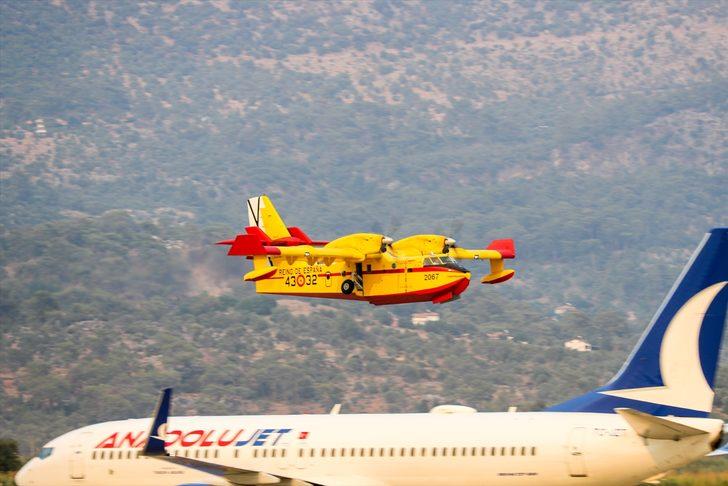 İspanya'dan gönderilen 2 yangın söndürme uçağı Muğla'da faaliyetlerine başladı G4
