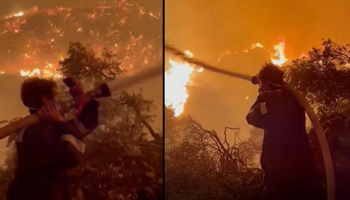 Oyuncu İbrahim Çelikkol, Milas'taki orman yangınına ön saflarda müdahale ediyor