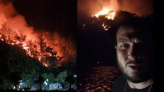 Şahan Gökbakar, Marmaris'teki yangından gece canlı yayın yaptı: Alevler büyüdü