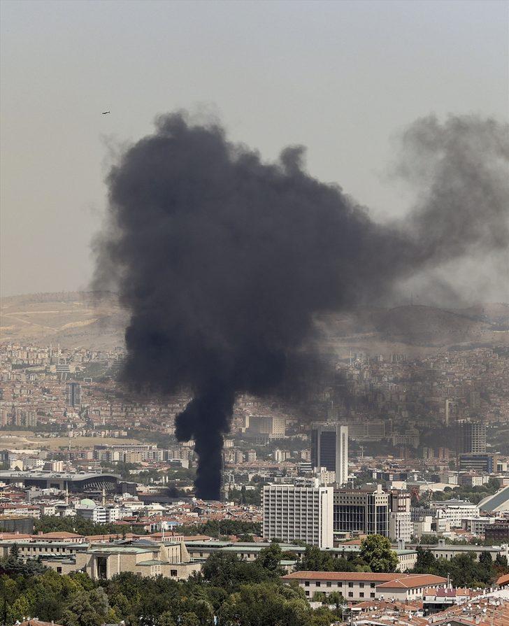 Başkentte özel hastane inşaatında yangın çıktı G1