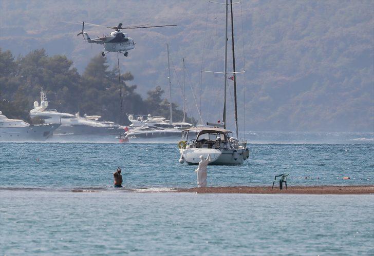 Marmaris'teki orman yangınını söndürme çalışmaları devam ediyor G4