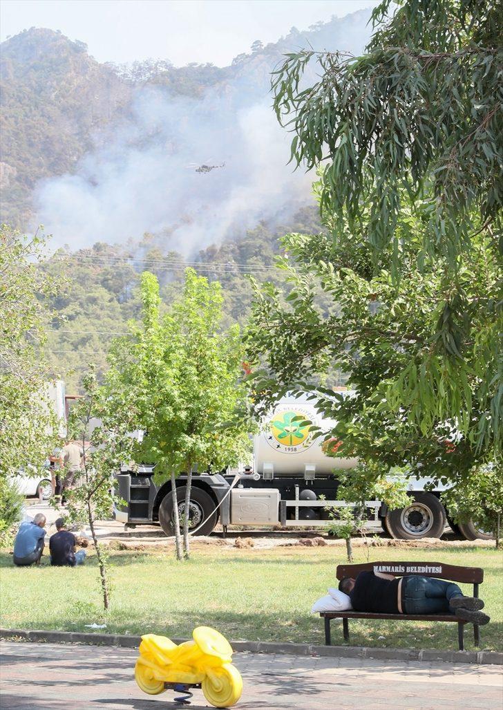 Marmaris'teki orman yangınını söndürme çalışmaları devam ediyor G5