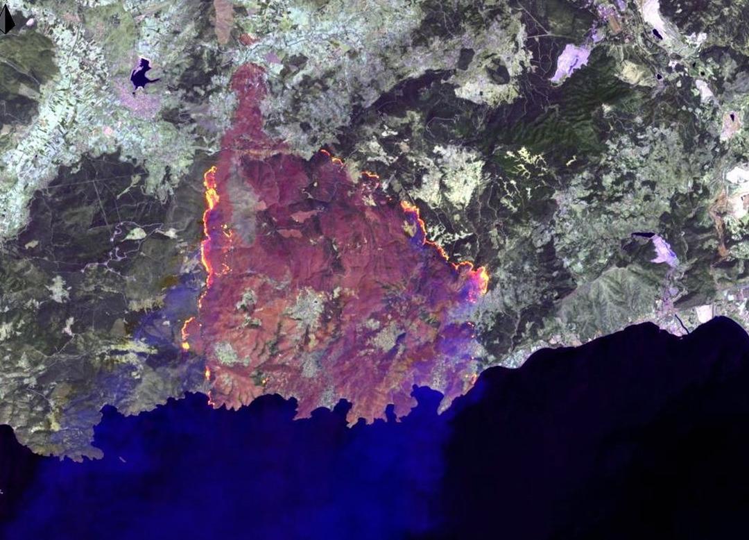 Manavgat, Marmaris ve Milas yangınlarının uydu g&ouml;r&uuml;nt&uuml;s&uuml; yayınlandı