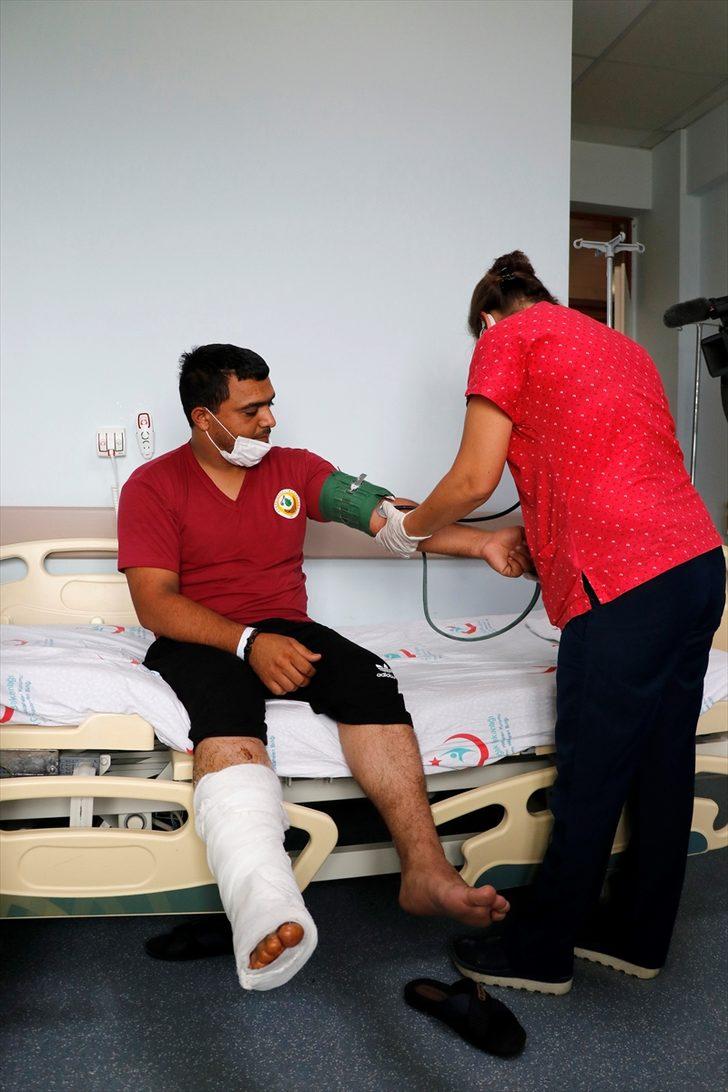 Orman yangınına müdahale ederken ayak bileği kırılan Azerbaycanlı itfaiyeci ameliyat edildi G3