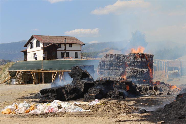 Kastamonu'da 150 ton saman balyası yandı G1