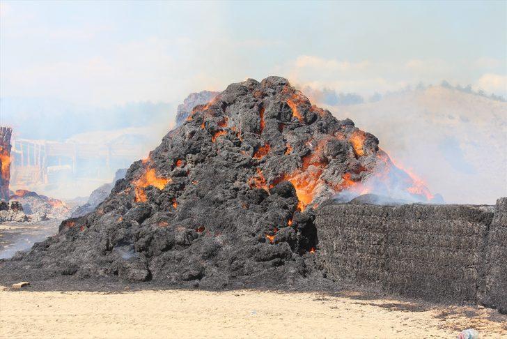 Kastamonu'da 150 ton saman balyası yandı G2