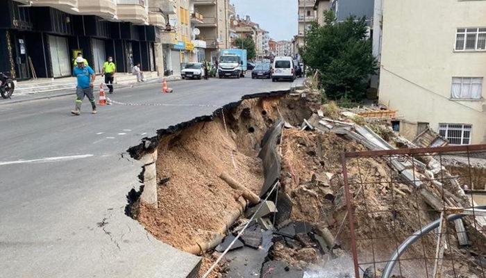 Ankara'da inşaatın istinat duvarı çöktü, binalar boşaltıldı
