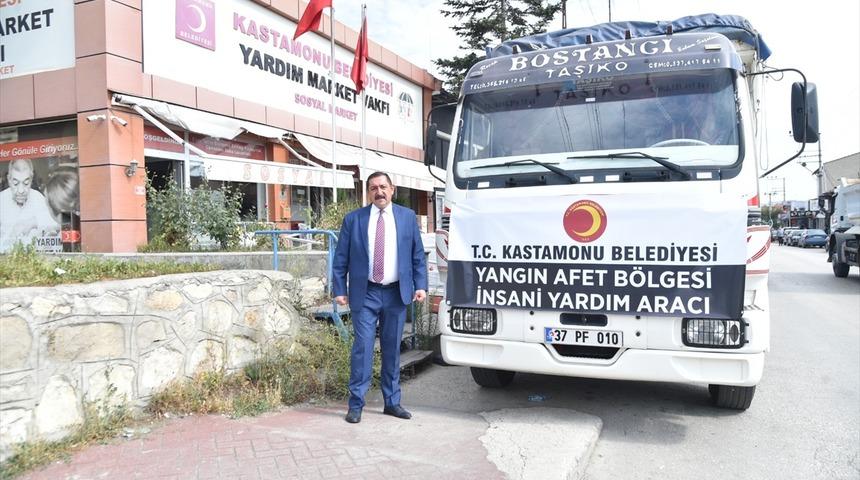 Kastamonu'dan yangın b&ouml;lgesine ihtiya&ccedil; malzemeleri g&ouml;nderildi