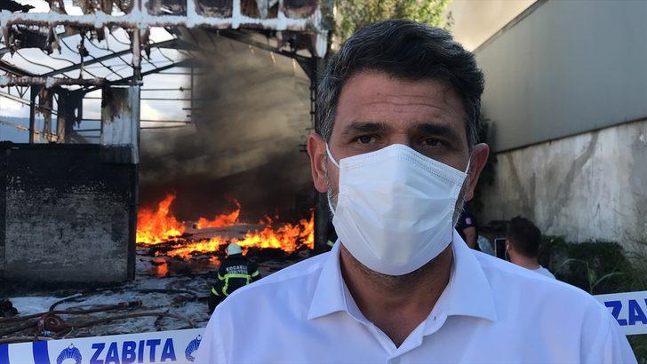 Kocaeli'de içinde atıl durumdaki zemin kaplama ürünleri bulunan depo yandı G1