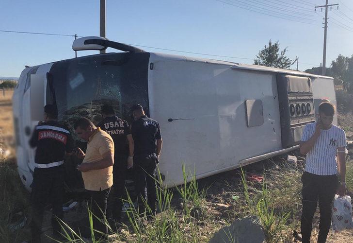 Son Dakika: Uşak'ta yolcu otobüsü şarampole devrildi! 33 yaralı G2