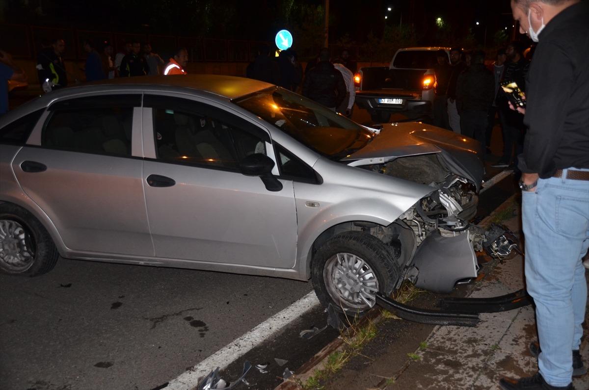 Kars'ta otomobilin &ccedil;arptığı bozayı telef oldu
