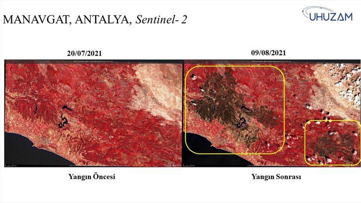 85 bin futbol sahası büyüklüğünde: Akdeniz ve Ege'de yanan alanlar uzaydan görüntülendi! G2