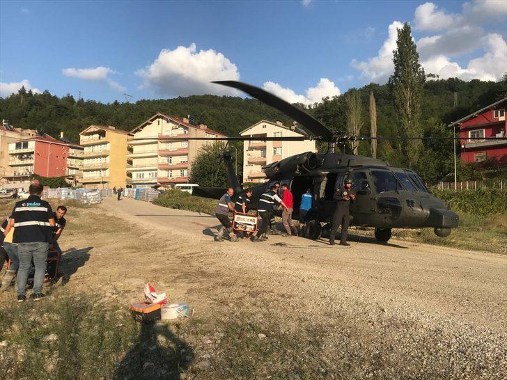 Sel felaketinin yaşandığı Ayancık'ta köylere helikopterle jeneratör götürüldü G1