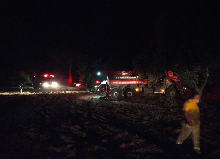 GÜNCELLEME - Çanakkale'nin Ezine ilçesinde çıkan orman yangını kontrol altına alındı G1