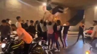 'Pes' dedirten olay! Asker eğlencesi yapmak isteyen magandalar yol kapatıp lastik yaktı