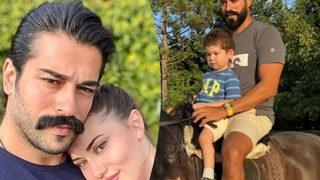 Burak Özçivit'i oğlu Karan karizmasıyla alt etti! Fahriye Evcen kayıtsız kalamadı 