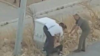 Şoke eden anlar! Boşanma aşamasındaki eşini sokak ortasında darp etti