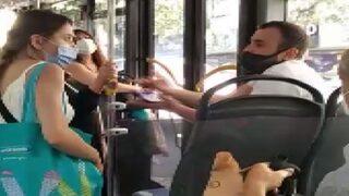 Maskesini burnunun altına indirince otobüs karıştı