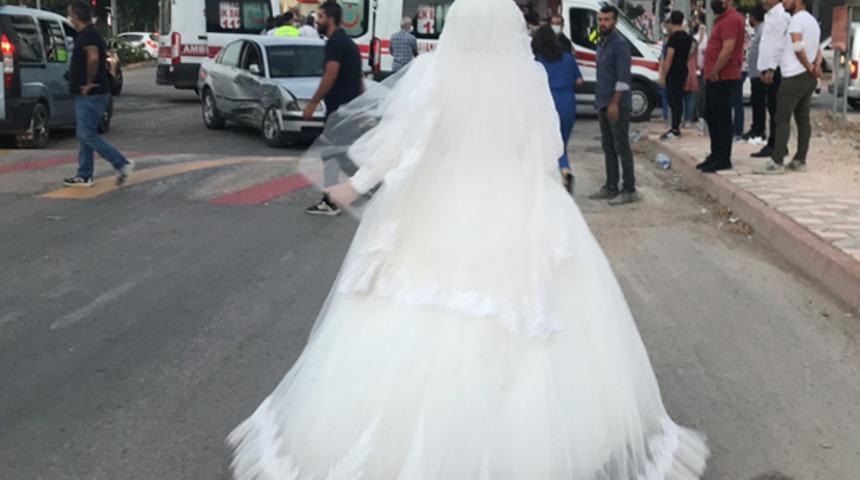 Gelin düğünü bıraktı, trafik kazasında yaralanan teyzesine koştu