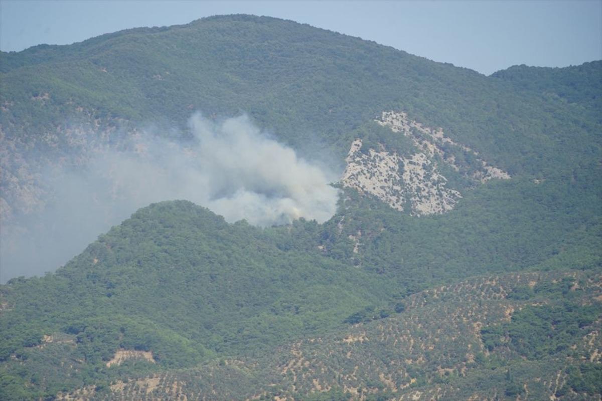 Kazdağları'nda &ccedil;ıkan orman yangınına havadan ve karadan m&uuml;dahale ediliyor