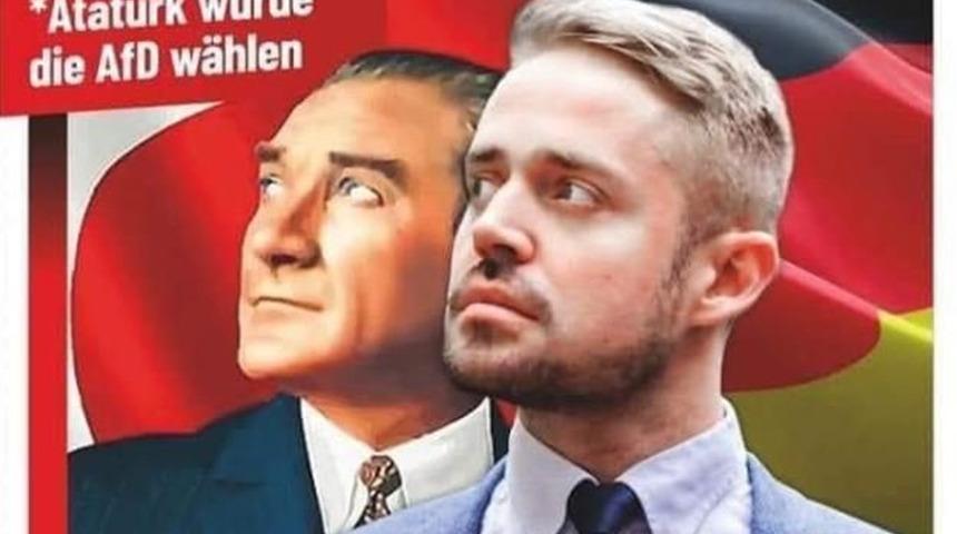 Almanya'da afiş skandalı! Aşırı sağcı partiden Atatürk'e büyük saygısızlık