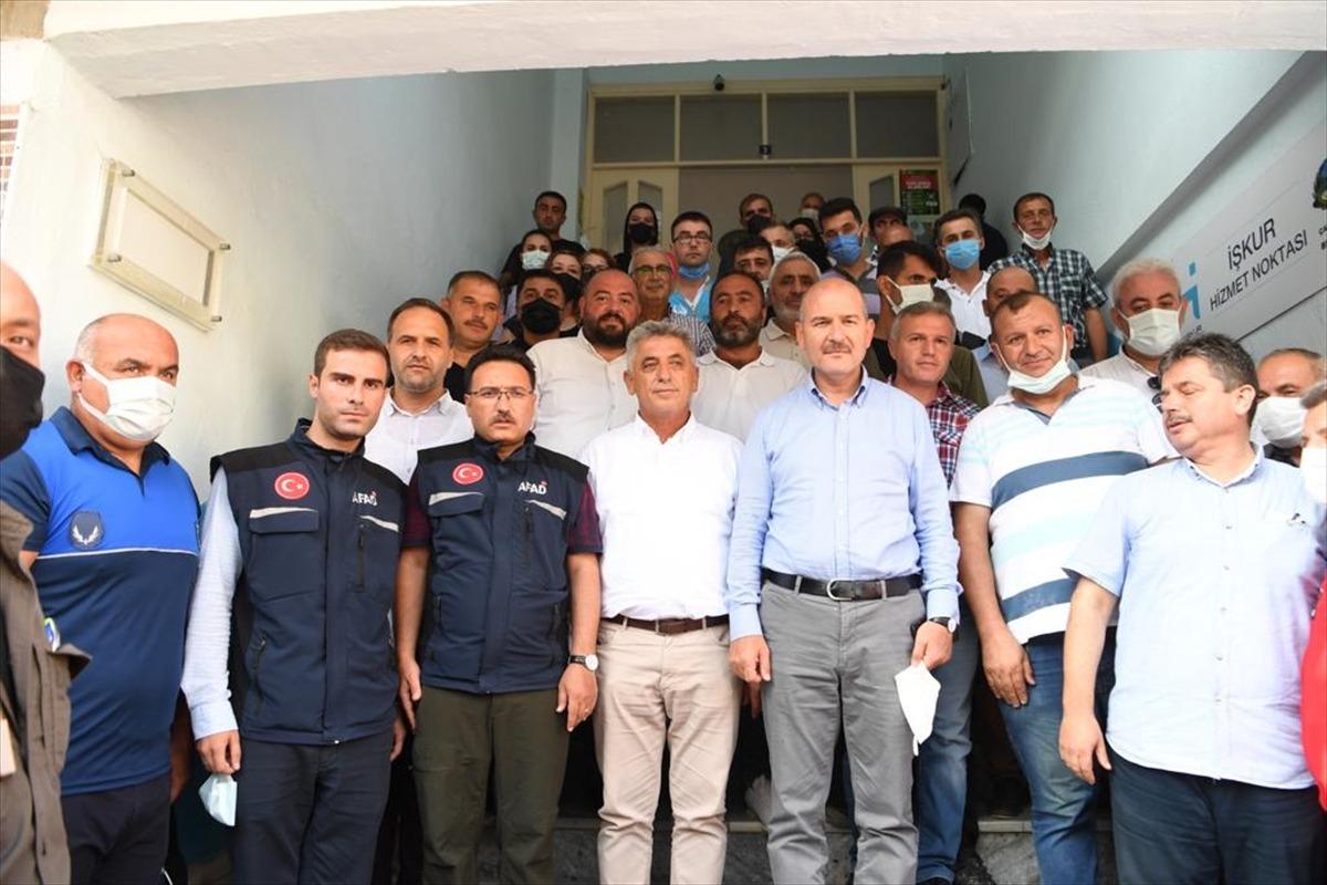 Bakan Soylu, selden etkilenen &Ccedil;atalzeytin'de incelemelerde bulundu